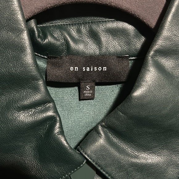 Holiday 🌲 Forest Hunter Green Faux Leather Dress - Picture 3 of 15